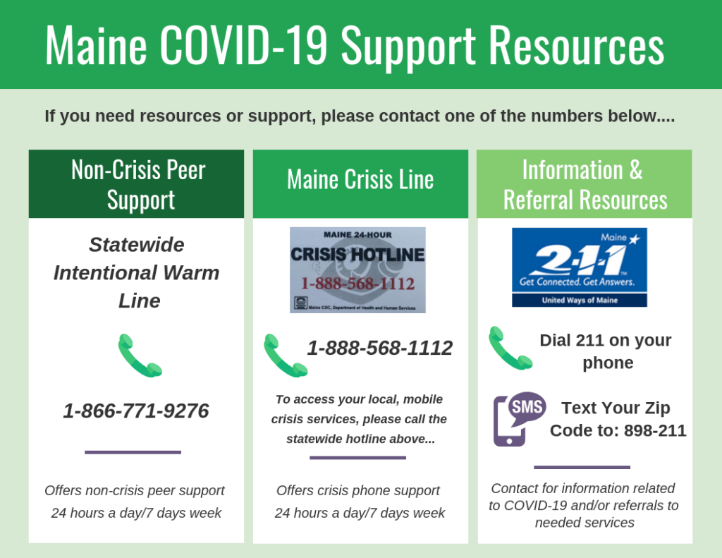 Maine COVID-19 Support Resources.