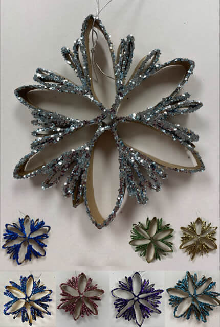 Snowflake ornaments.