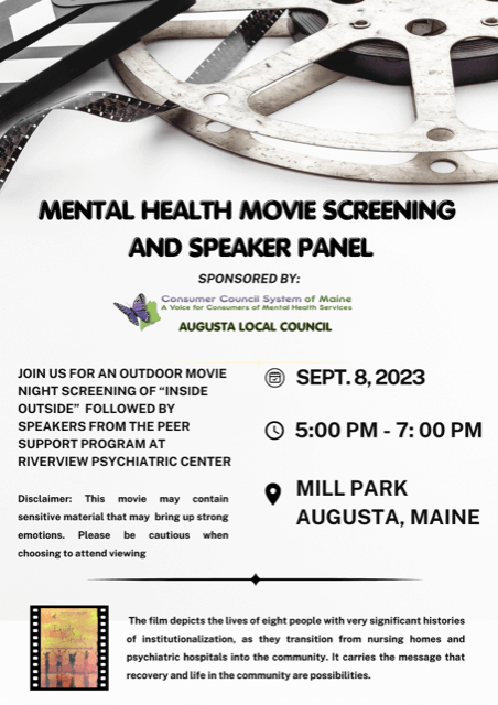 Poster for Inside Outside movie screening and speaker panel.