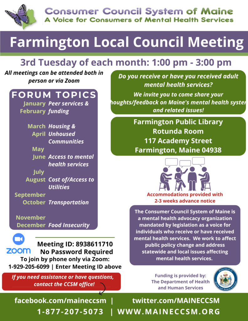 Farmington Local Council Forum Flyer.