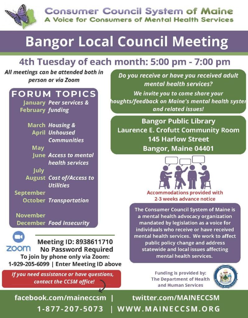 Bangor Local Council Forum Flyer.